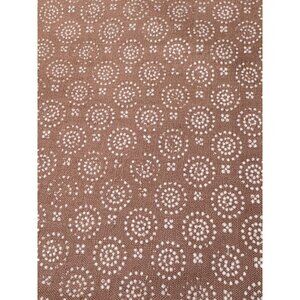 Brown Cotton Fat Quarter Fabric Blue Circular Dotted Pattern 18" x 22" Quilting